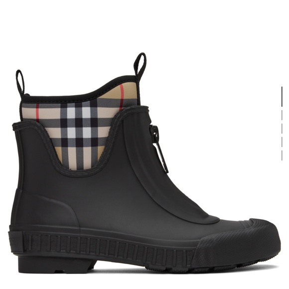 Flinton Check Rain Booties - 11B / 41EU - BLACK - Picture 4 of 5